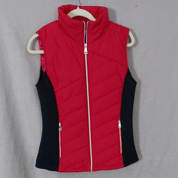 Calvin klein puffers Jackets size Large Sleeveless color Black and Red - Picture 15 of 16